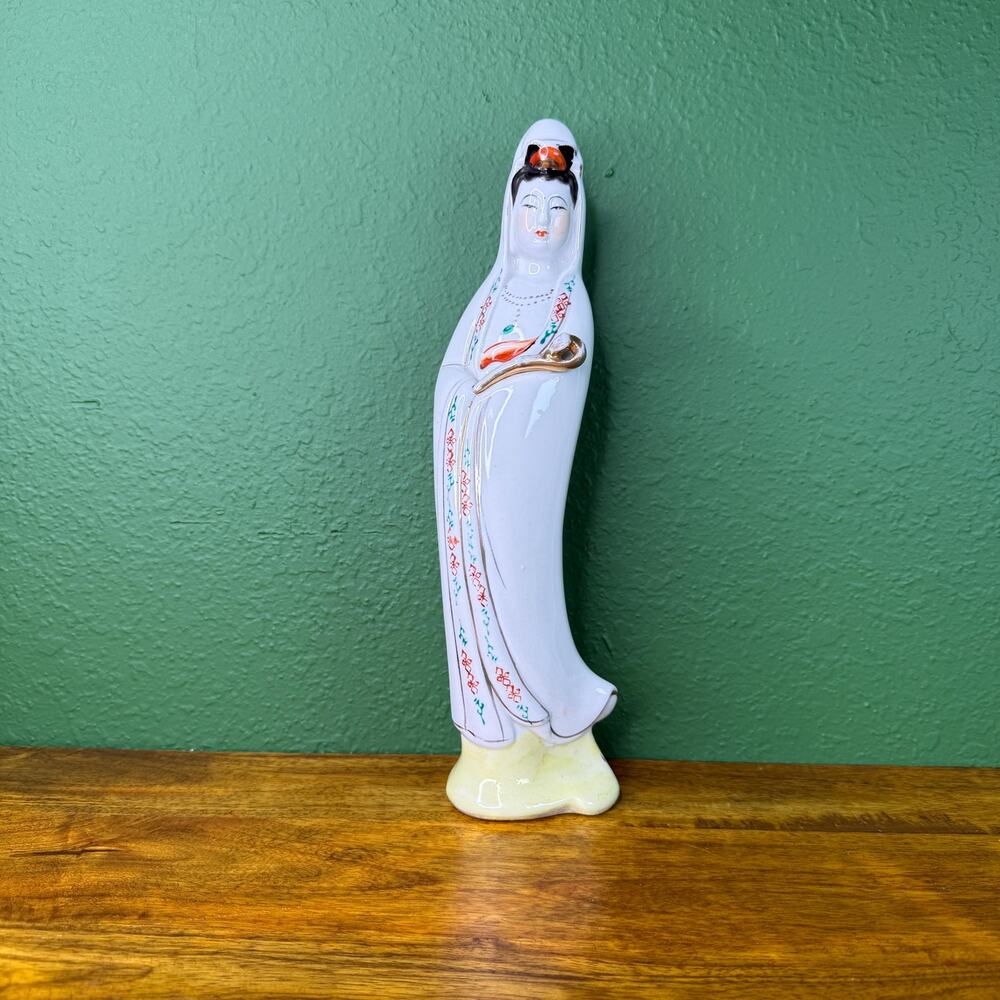 Vintage Tall Asian Women Porcelain Figure